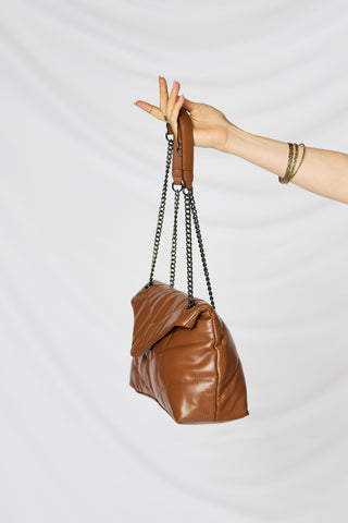 SHOMICO PU Leather Chain Handbag Trendsi