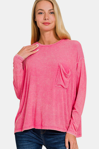 Zenana Round Neck Long Sleeve T-Shirt Trendsi