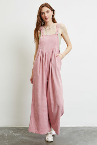 HEYSON Full Size Corduroy Sleeveless Wide-Leg Overall Trendsi