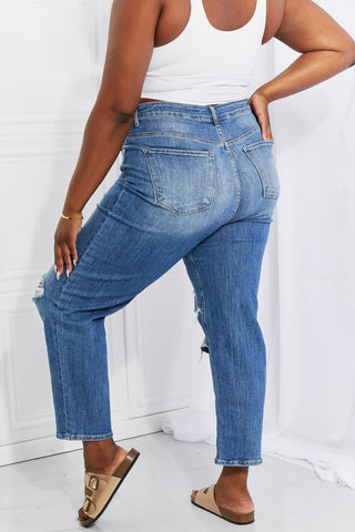 RISEN Full Size Emily High Rise Relaxed Jeans Trendsi