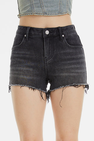 BAYEAS Raw Hem Denim Shorts Trendsi