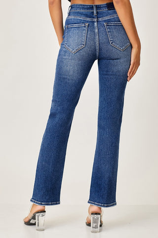 RISEN Mid Rise Slim Straight Jeans Trendsi