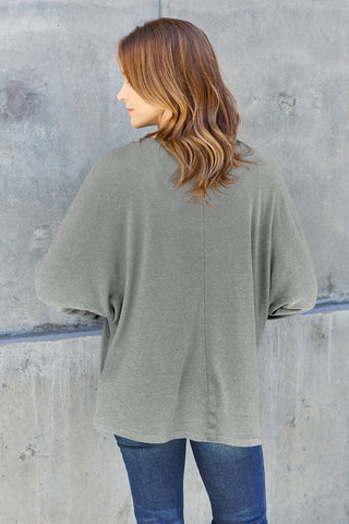 Double Take Full Size Round Neck Long Sleeve T-Shirt Trendsi