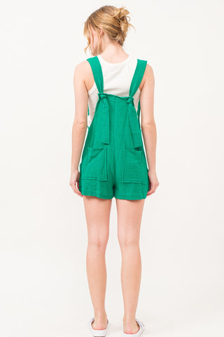 And The Why Button Up Tie Back Sleeveless Romper Trendsi