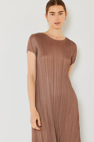 Marina West Swim Pleated Cap Sleeve A-Line Dress Trendsi