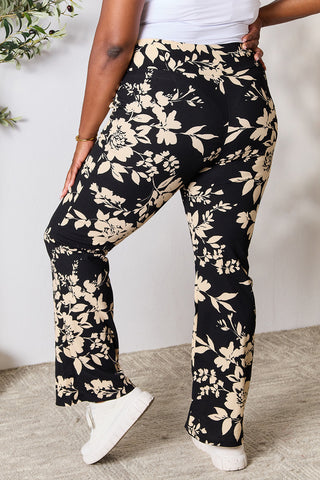 Heimish Full Size High Waist Floral Flare Pants Trendsi