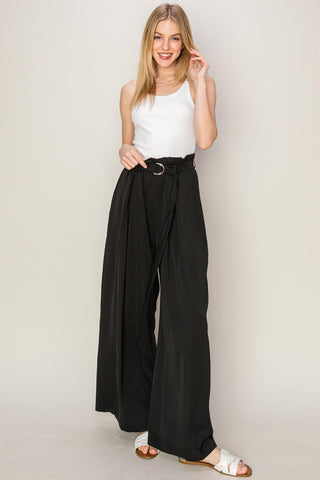 HYFVE Paperbag Waist Wide Leg Pants Trendsi