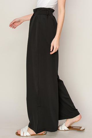 HYFVE Paperbag Waist Wide Leg Pants Trendsi