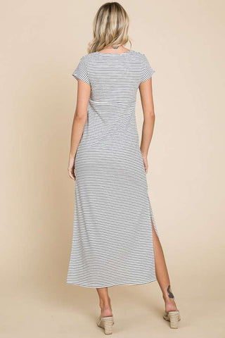 Culture Code Full Size Striped Twisted Detail Dress Trendsi