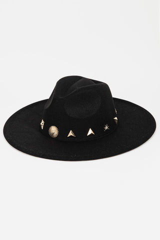 Fame Studded Sun Moon Star Fedora Hat Trendsi