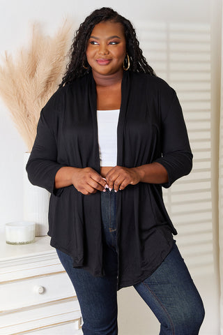 Culture Code Full Size Open Front Cardigan Trendsi