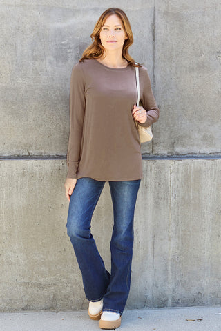 Basic Bae Full Size Round Neck Long Sleeve Top Trendsi