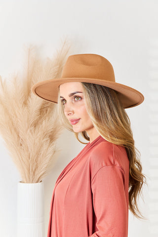 Fame Flat Brim Fedora Fashion Hat Trendsi