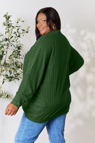 Basic Bae Full Size Ribbed Cocoon Cardigan Trendsi