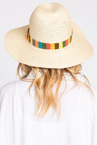 Fame Contrast Wide Brim Straw Hat Trendsi