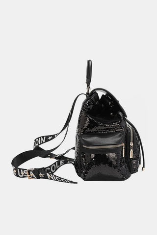 Nicole Lee USA Sequin Patch Backpack Trendsi