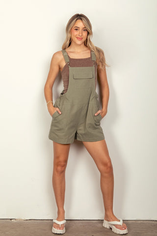 VERY J Adjustable Suspender Overalls with Pockets Trendsi