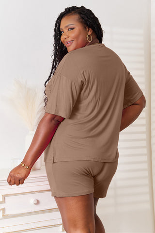 Basic Bae Full Size Soft Rayon Half Sleeve Top and Shorts Set Trendsi