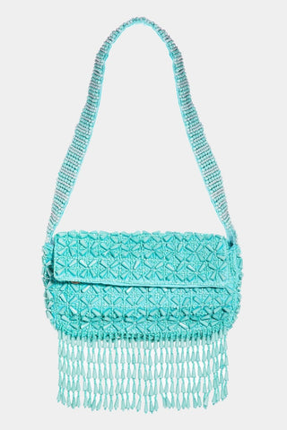 Fame Beaded Fringe Rectangle Shoulder Bag Trendsi