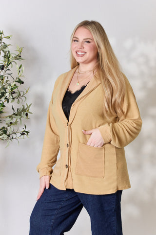 Heimish Full Size Button Up Long Sleeve Cardigan Trendsi