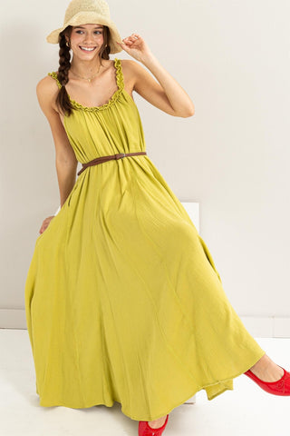 HYFVE Frill Sleeveless A-Line Maxi Dress Trendsi