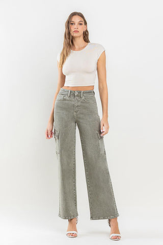 Vervet by Flying Monkey 90's Super High Rise Cargo Jeans Trendsi