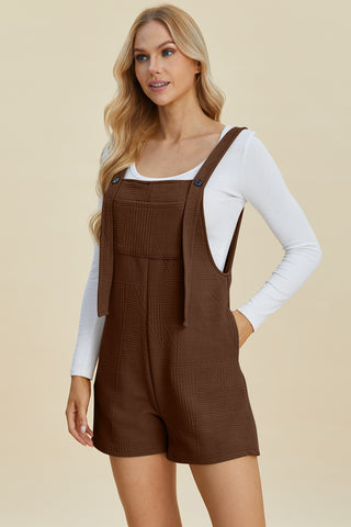 Double Take Full Size Texture Sleeveless Romper Trendsi