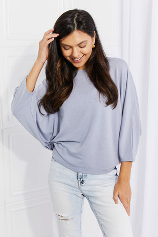 Andree by Unit Full Size Needless to Say Dolman Sleeve Top Trendsi