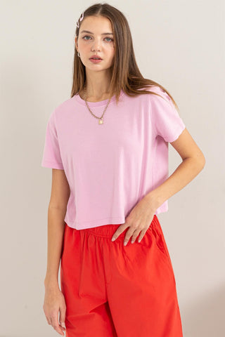 HYFVE Round Neck Cropped T-Shirt Trendsi