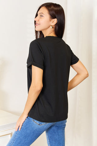 Simply Love Slogan Graphic Cuffed Sleeve T-Shirt Trendsi