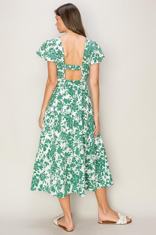 HYFVE Floral Cutout Midi Dress Trendsi