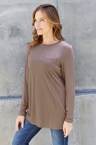 Basic Bae Full Size Round Neck Long Sleeve Top Trendsi