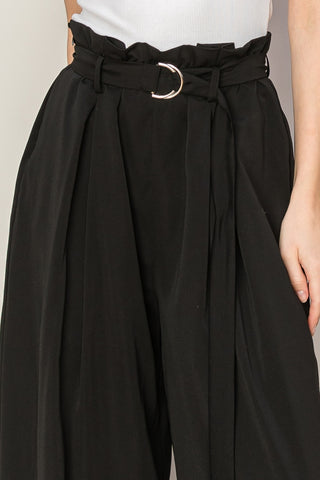 HYFVE Paperbag Waist Wide Leg Pants Trendsi