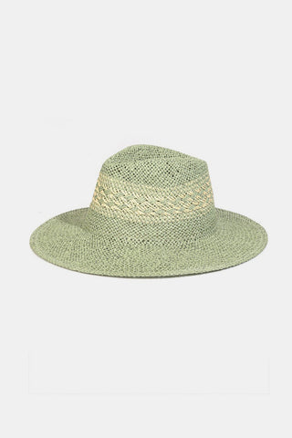 Fame Contrast Wide Brim Straw Hat Trendsi