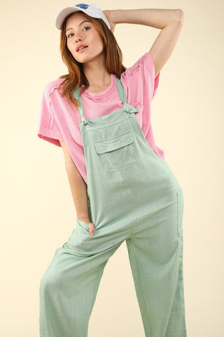 VERY J Knot Strap Jumpsuit with Pockets Trendsi