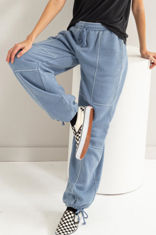 HYFVE Stitched Design Drawstring Sweatpants Trendsi