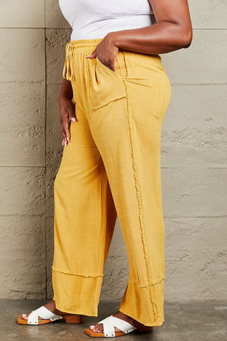 HEYSON Love Me Full Size Mineral Wash Wide Leg Pants Trendsi