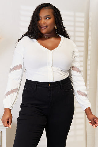 Double Take V-Neck Dropped Shoulder Blouse Trendsi