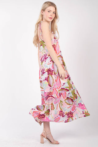 VERY J Tropical Printed Cami Midi Dress Trendsi