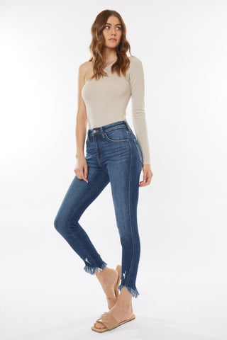 Kancan Raw Hem High Waist Cropped Jeans Trendsi