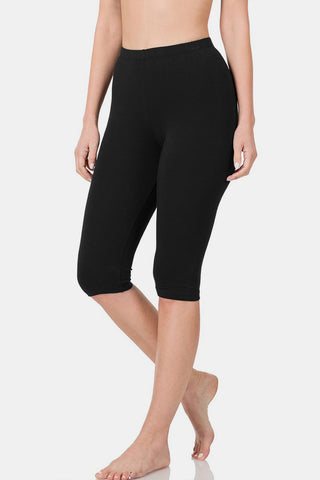 Zenana Full Size High Waist Capris Trendsi