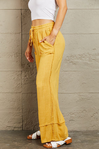 HEYSON Love Me Full Size Mineral Wash Wide Leg Pants Trendsi