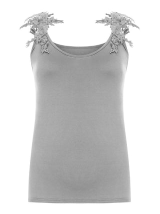 Full Size Lace Detail Scoop Neck Tank Trendsi