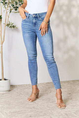 BAYEAS Raw Hem Skinny Jeans Trendsi