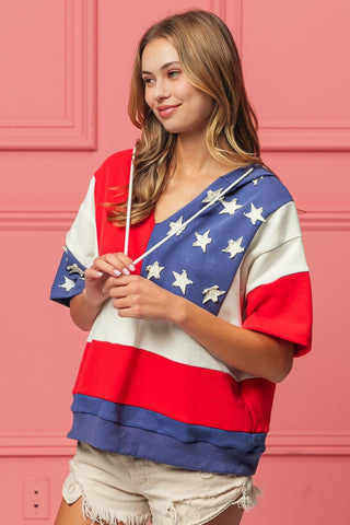 BiBi American Flag Theme Hoodie Trendsi