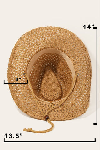 Fame Rope Strap Straw Braided Hat Trendsi