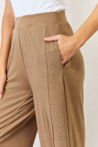 RISEN Ultra Soft Wide Leg Pants Trendsi