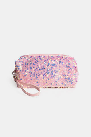 Zenana Colorful Shine Cosmetic Sequin Design Bag Trendsi