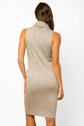 Gilli Cowl Neck Sleeveless Dress with Pockets Trendsi