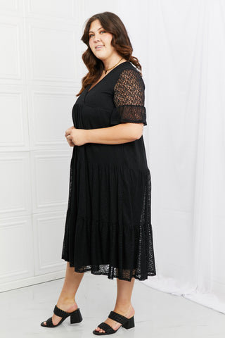 P & Rose Lovely Lace Full Size Tiered Dress Trendsi